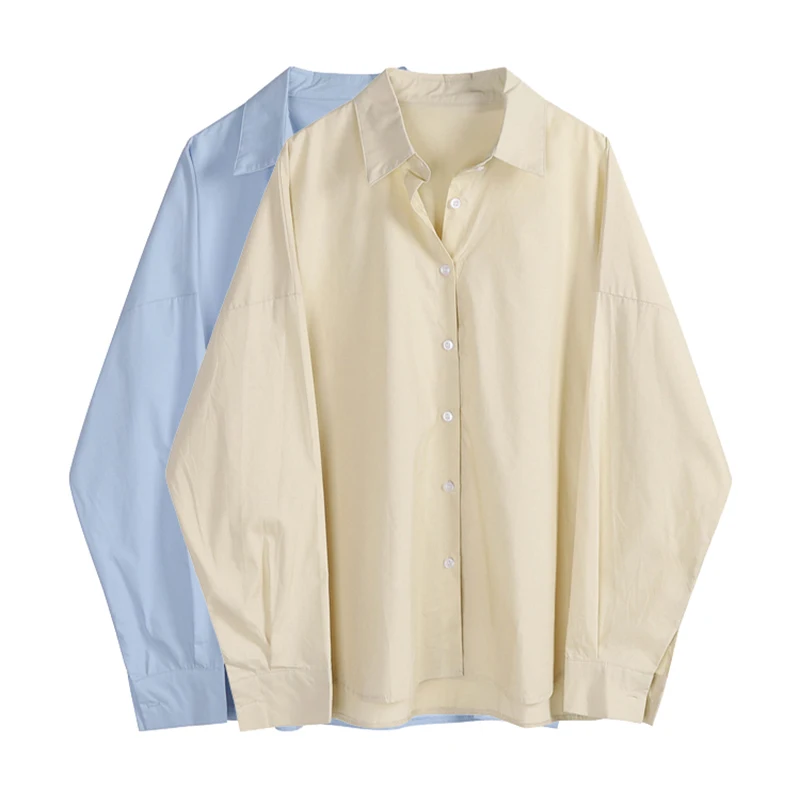 2021 Spring Autumn Women Shirts Chic Solid Loose Oversized Long Sleeve Blouses Female Tops Simple Boyfriends Korean Style Blusa
2021 Spring Autumn Women Shirts Chic Solid Loose Oversized Long Sleeve Blouses Female Tops Simple Boyfriends Korean Style Blusa