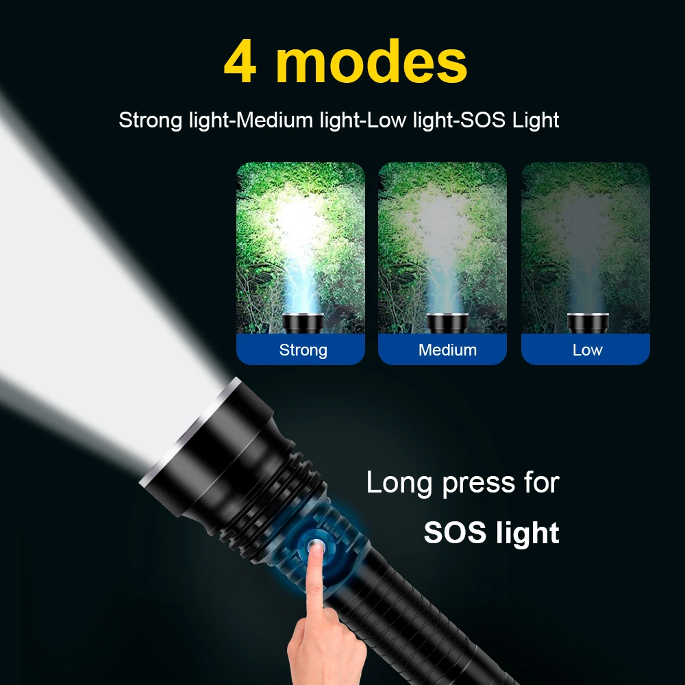 구매 Xhp90, 2 200 다이빙 손전등 토치 강력한 LED 손전등 충전식 수중 램프 Xhp90 Xhp70 밝은 랜턴, 조명, 밝은, 18650, 26650