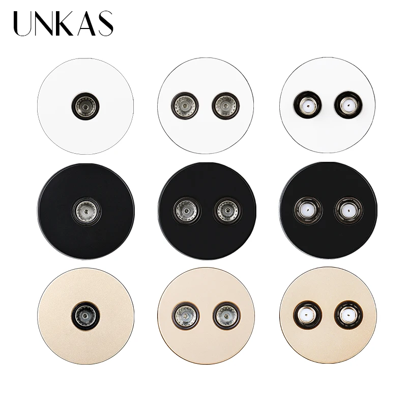 

UNKAS A8 DIY Modules Matching Dual Satellite Cable TV Connector Jack For Wall Power Socket Free Combination Outlet