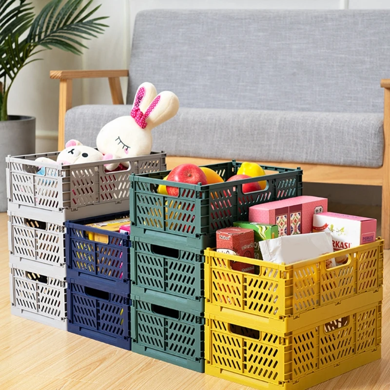 Прямоугольная ажурная корзина для хранения пластиковый сетчатый Настольный