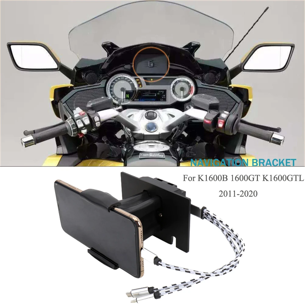 K 1600 B GT GTL Motorcycle GPS Phone Navigation Bracket USB Charger Holder Mount Stand For BMW K1600GTL K1600GT K1600B 2011-2020
