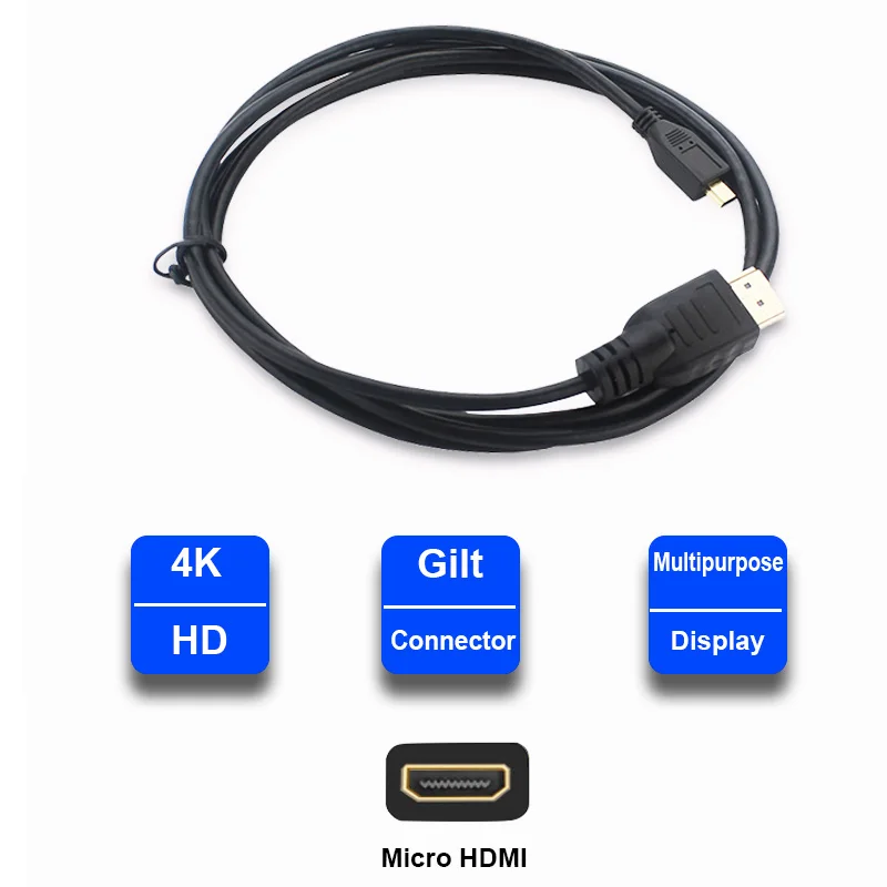 Raspberry Pi 4B Micro HDMI на видеокабель Поддержка 4K адаптер Шнур для планшета HDTV Android