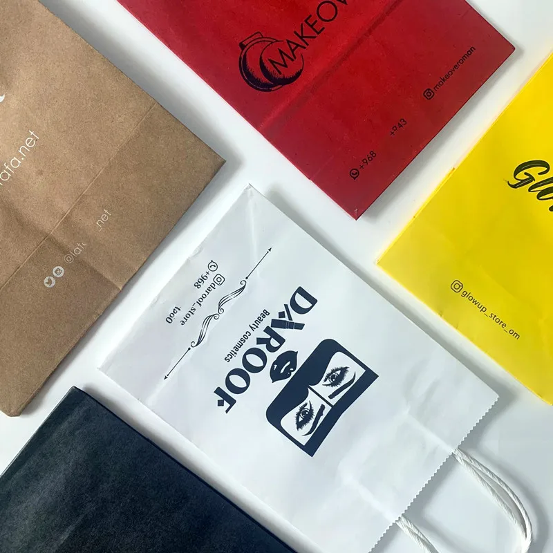 100 шт. бумажные пакеты с логотипом под заказ | Дом и сад