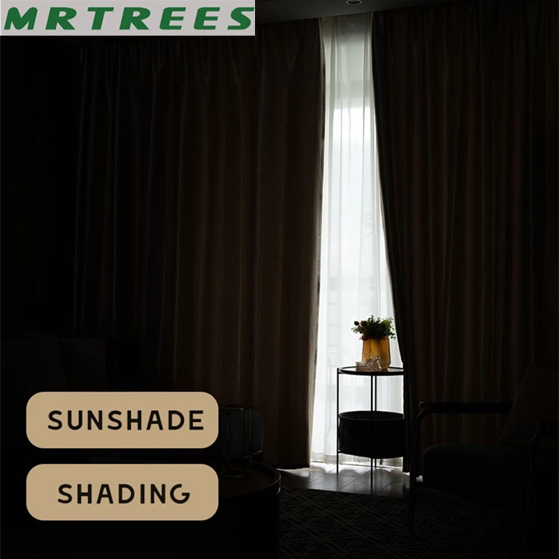 Светонепроницаемые шторы для гостиной современные полосатые готовые занавески