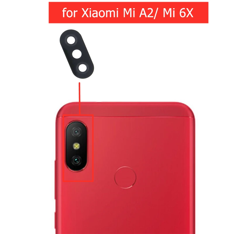 Стеклянный объектив для задней камеры Xiaomi Mi A2 2 шт. стекло с клеем 3 м 6X запасные