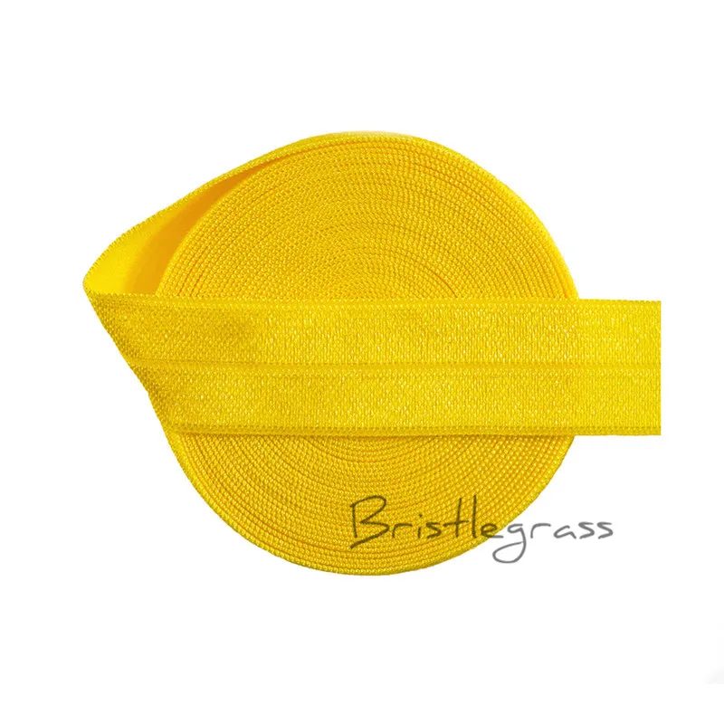 Daffodil Щетина, 5 ярдов, 3/4 дюйма, 20 мм, однотонное, с оборками, эластичная, спандекс, сатиновая лента, детское платье с повязкой, пачка, кружевная отделка, сделай сам, шитье - Цвет: Daffodil