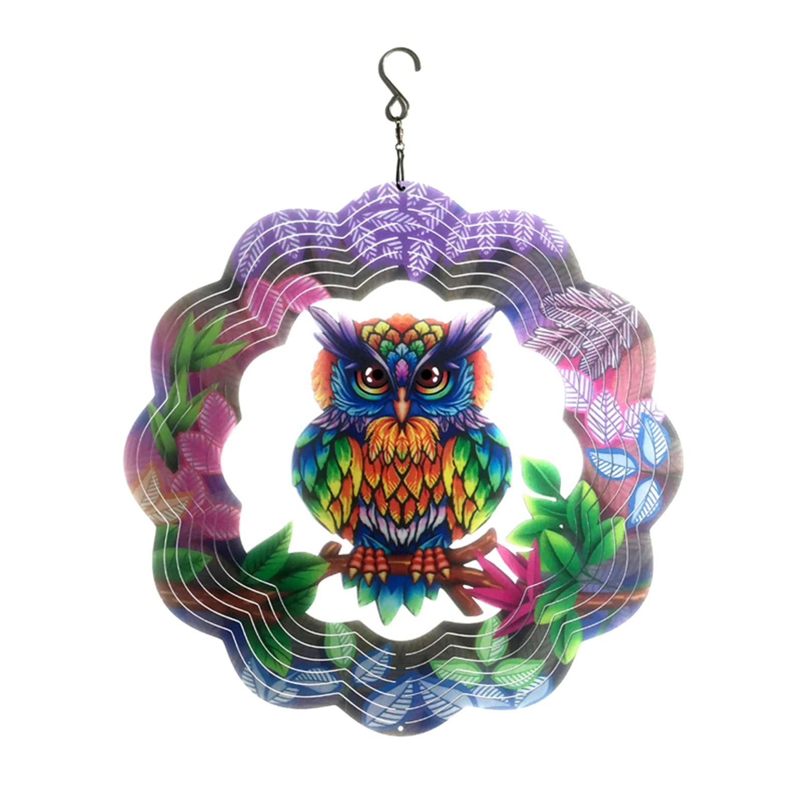 

3D Metal Whirligig Hanging Wind Spinner with Hook Wind Chime Patio Decor
