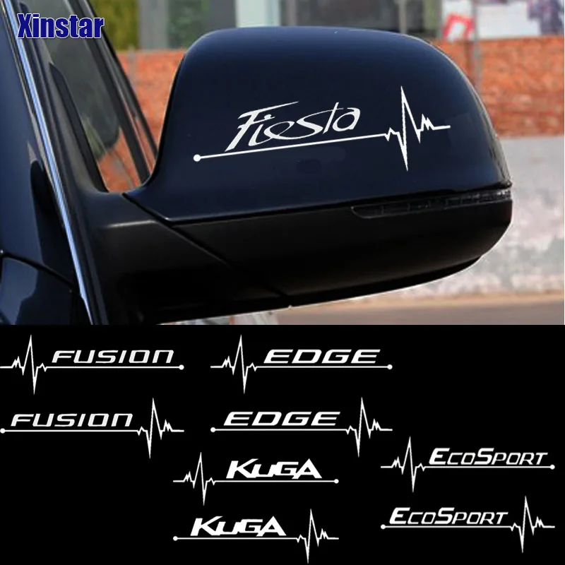 

2pcs Car rearview mirror sticker for Ford Fiesta Mondeo Fusion Escape Edge Ecosport Kuga
