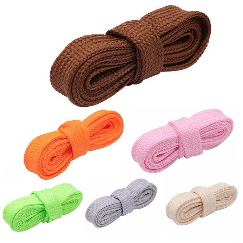 

300cm 118Inch Extro Wide 18mm Width 2 Layers Laces 10 Solid Color Flat Shoes Strings Queen Air Force 1 Pants Cap Bag Cord