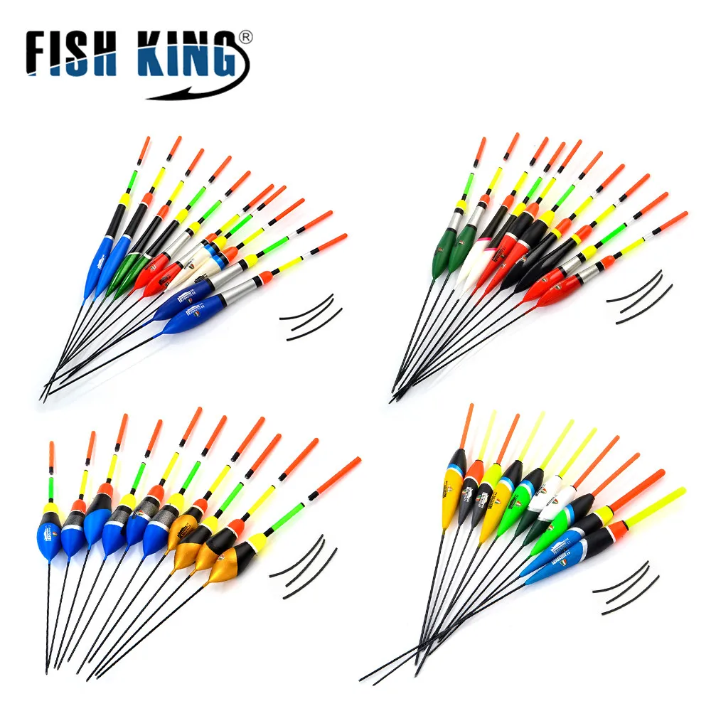 FISH KING 10 шт./лот набор рыболовных поплавков Flutuador разных размеров цвет для карпа