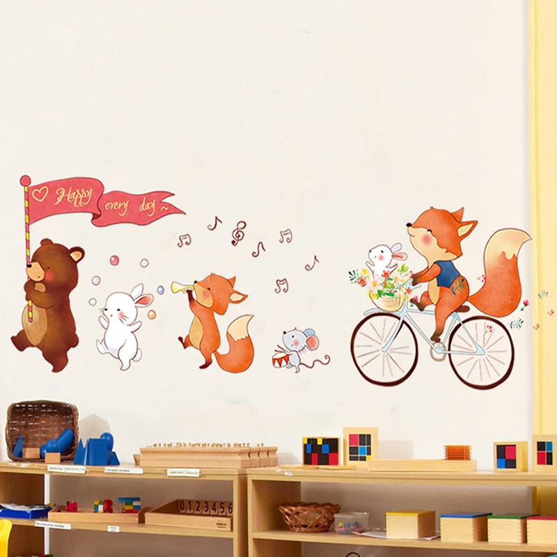 Настенная Наклейка домашний декор виниловые наклейки Мультяшные животные