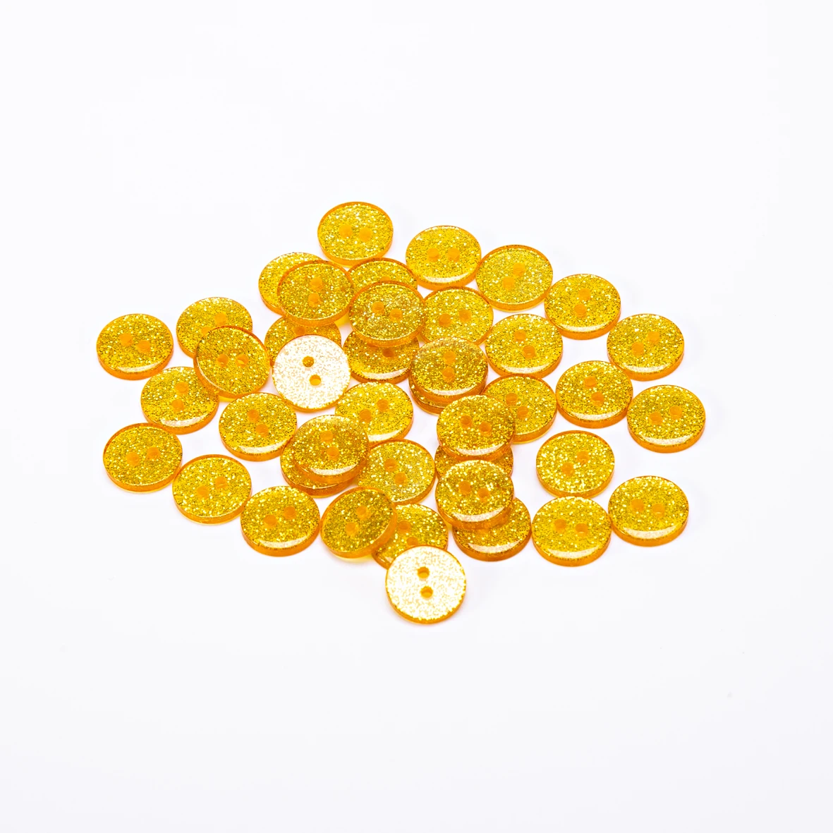 

500pcs 15mm Gold Glitter Resin Buttons Round 2 Holes Sewing Button Embellishments Scrapbooking Cardmaking