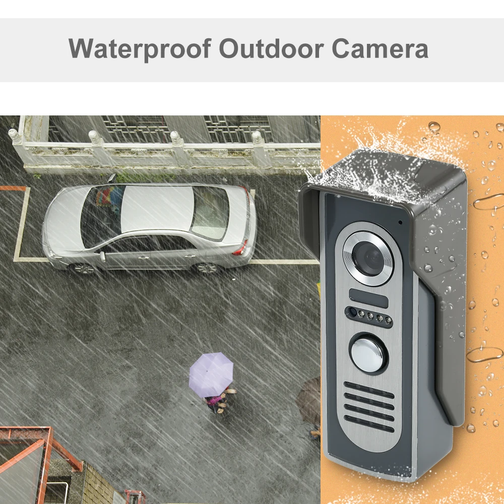 Видеодомофон OWSOO 7 дюймов домофон с 2 мониторами для помещений и 1 наружной камерой