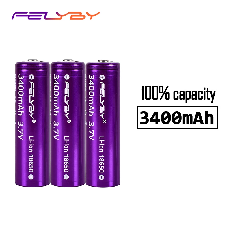 FELYBY 3 шт. 18650 7 в литий ионная аккумуляторная батарея au lithium accu 100% Новый