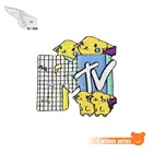MTV Пикачу из мультфильма вышивка 100% патчи железные на DIY Одежда патч Бесплатная доставка Белый Твил ткань для ребенка жилет водитель, байкер