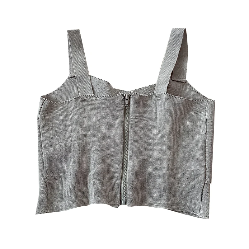 

Short Inner Wear Knitted Vest Camisole Women's Outer Wear Korean Style Ins Pure Color All-Matching Slim Fit Tube Top Beautiful