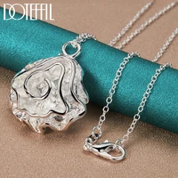 doteffil 925 sterling silver 18 30 inches chain rose flower pendant necklace for woman fashion wedding party charm jewelry