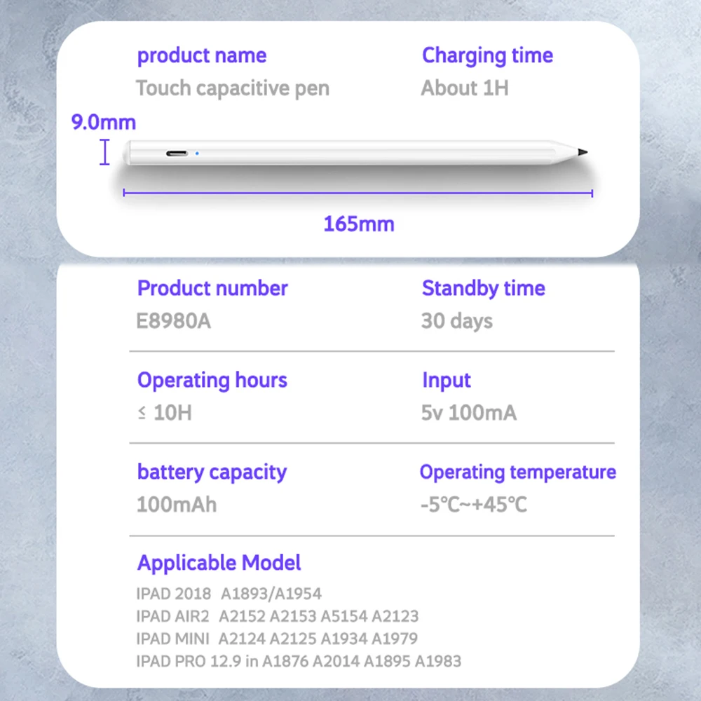 ANKNDO активная ручка стилус для сенсорного экрана Ipad 2018 A1893 A1954 A1876 карандаш
