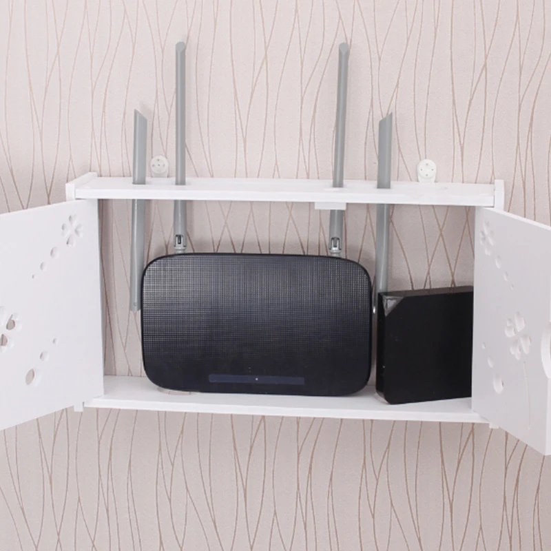 Большая коробка для хранения беспроводного Wi Fi роутера полка из ПВХ панели