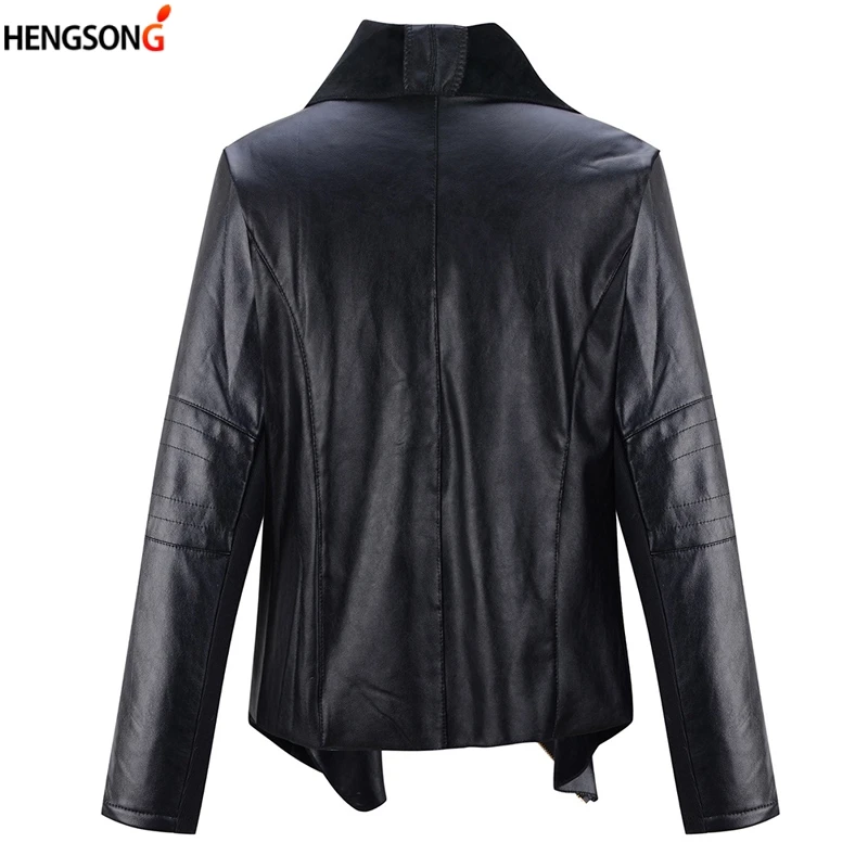 Женская Панк-женская кожаная куртка плюс размер 6XL пальто из искусственной кожи