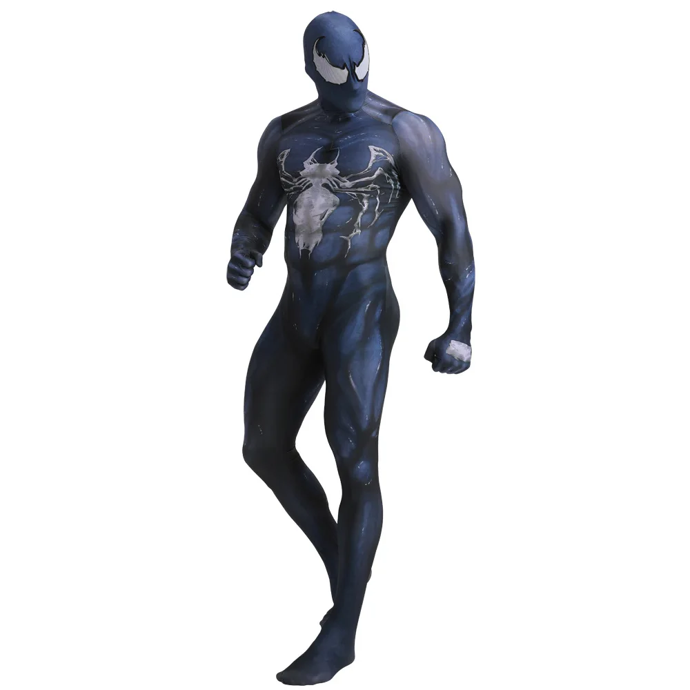 Черный мужской костюм на Хэллоуин лайкра спандекс Zentai комбинезон боди карнавал