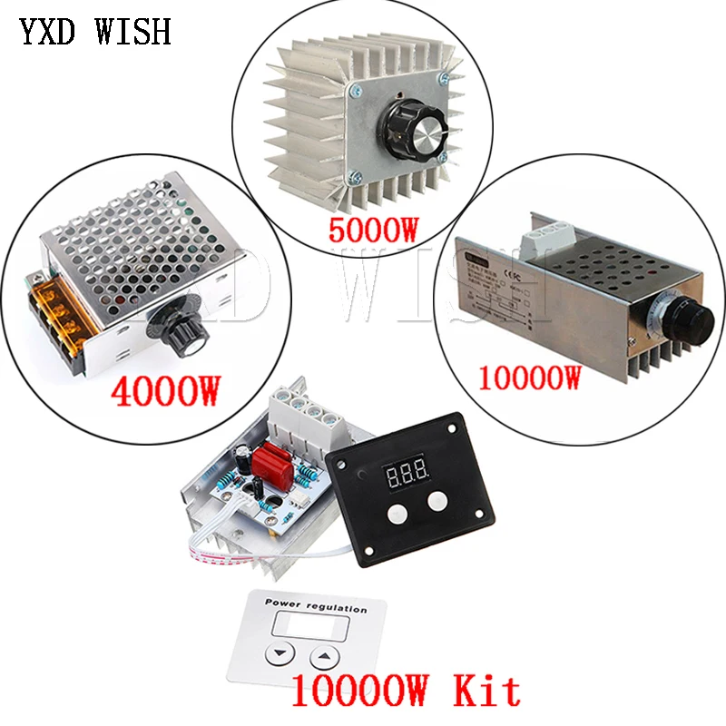 AC 220 V 4000W/5000W/10000 Вт SCR Напряжение цифровой регулятор Управление электронный