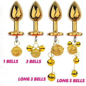 Интимная металлическая Анальная пробка с маленьким колокольчиком гладкая сенсорная Анальная пробка без вибратор Анальные шарики анальный расширитель анальные игрушки для мужчинженщин и мужчин