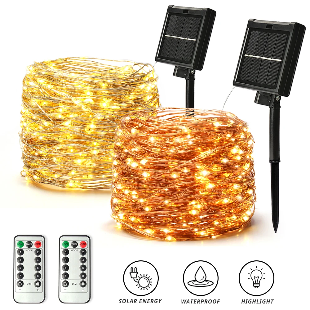

LED Outdoor Solar Lamp String Lights 400/500 LEDs Fairy Holiday Christmas Party Garland Solar Garden Waterproof 42m 52m Decor