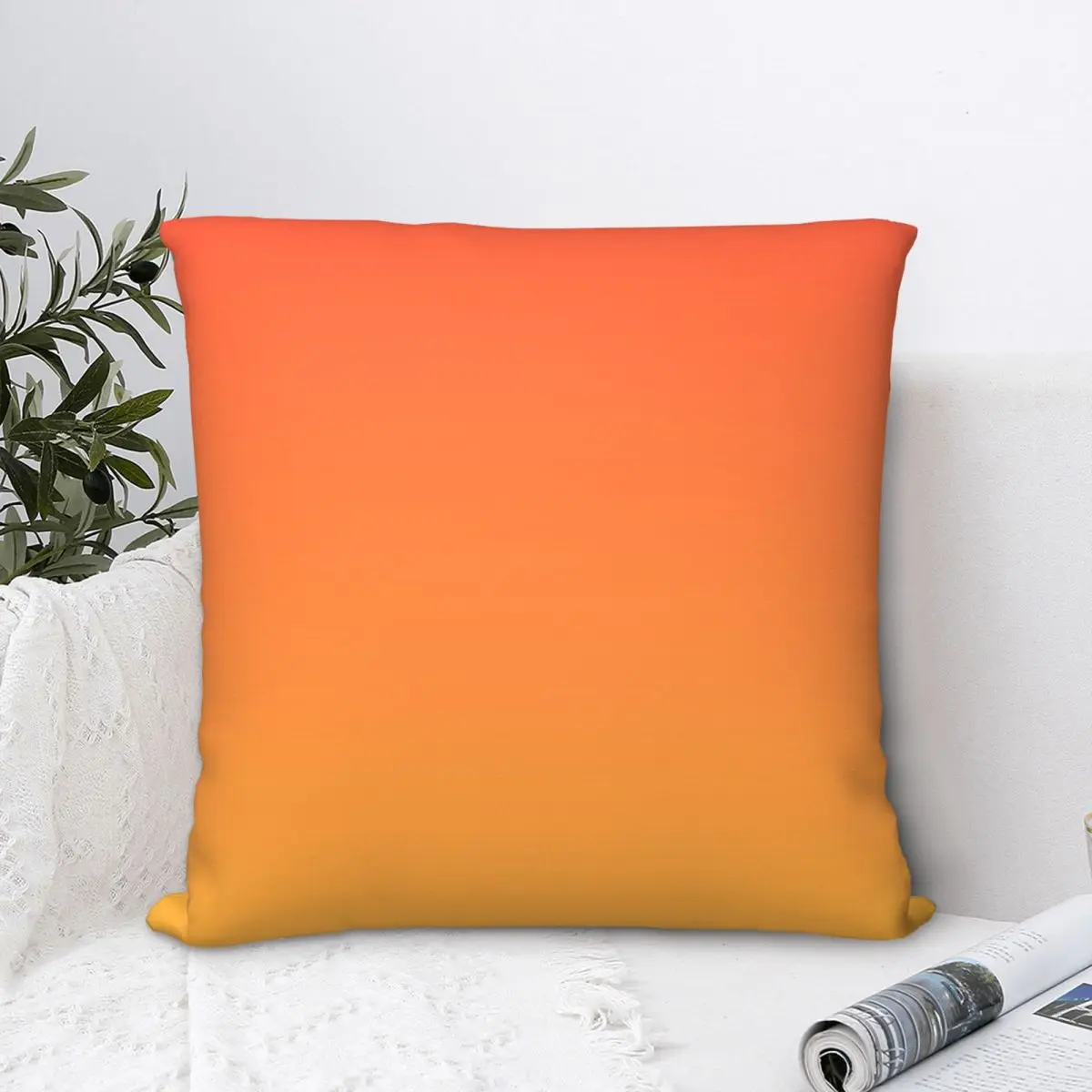 

Modern Trendy Orange Square Pillowcase Cushion Cover funny Zip Home Decorative Polyester Pillow Case for Sofa Nordic 45*45cm