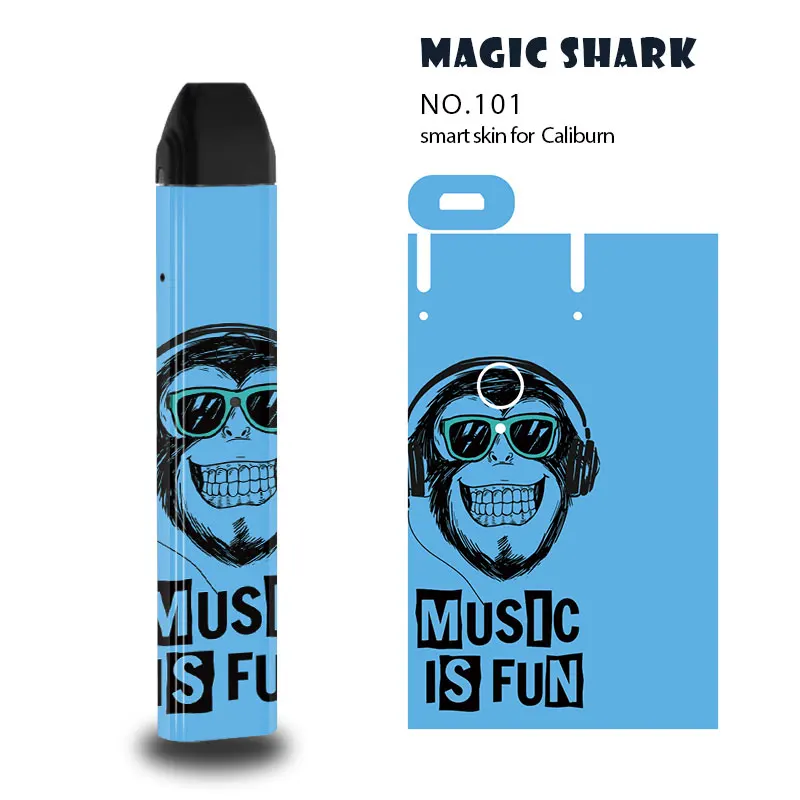 Fashion Motorcycle Music is Fun Tiger Wolf Skull PVC Case Sticker Wrap Film Skin for Uwell Caliburn | Мобильные телефоны и