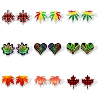 red maple leaf stud earrings acrylic earring for girls gift jewelry accessories