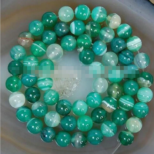 1103 + 8 мм зеленая полоса агат оникс драгоценный камень круглый свободный шарик