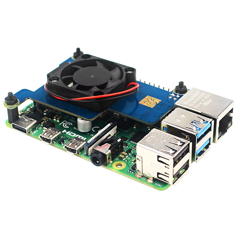 Плата расширения HAT Raspberry Pi 4 Power Over Ethernet (PoE) с охлаждающим вентилятором модуль PoE 5 В