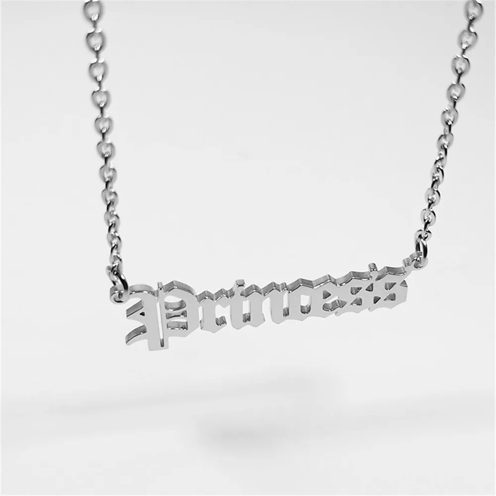 Цепочка-чокер женская из нержавеющей стали с подвеской в виде букв 10 шт. |