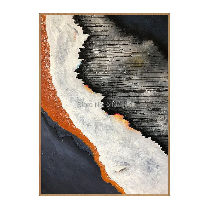 Ручная роспись абстрактная картина маслом большие черные картины настенные для