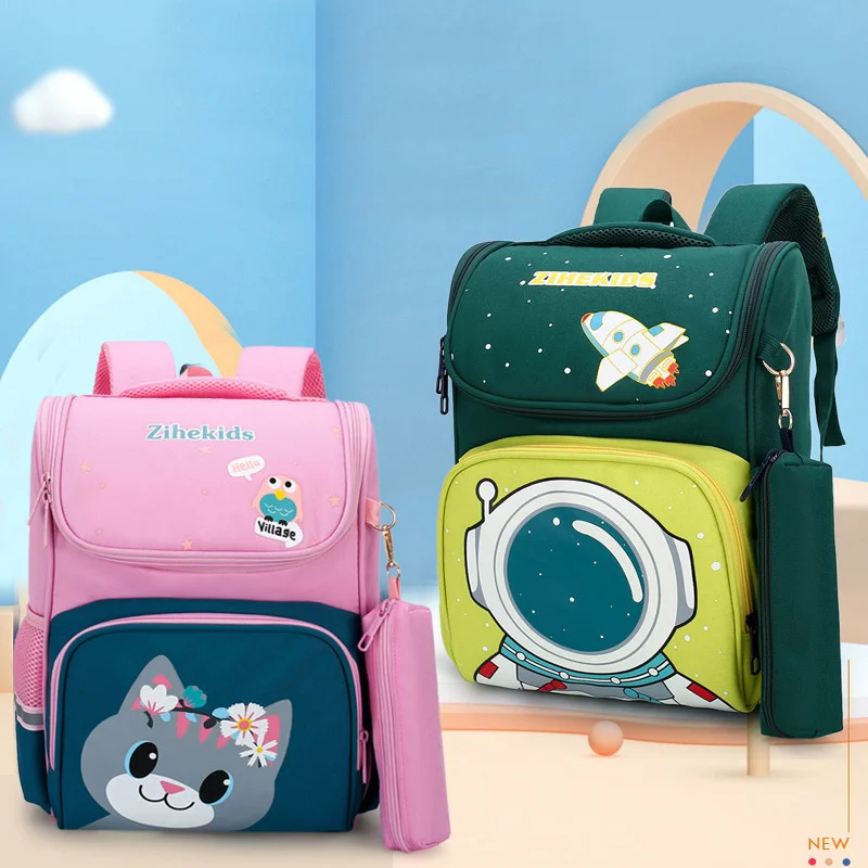 Детские школьные ранцы в британском стиле с мультяшным астронавтом