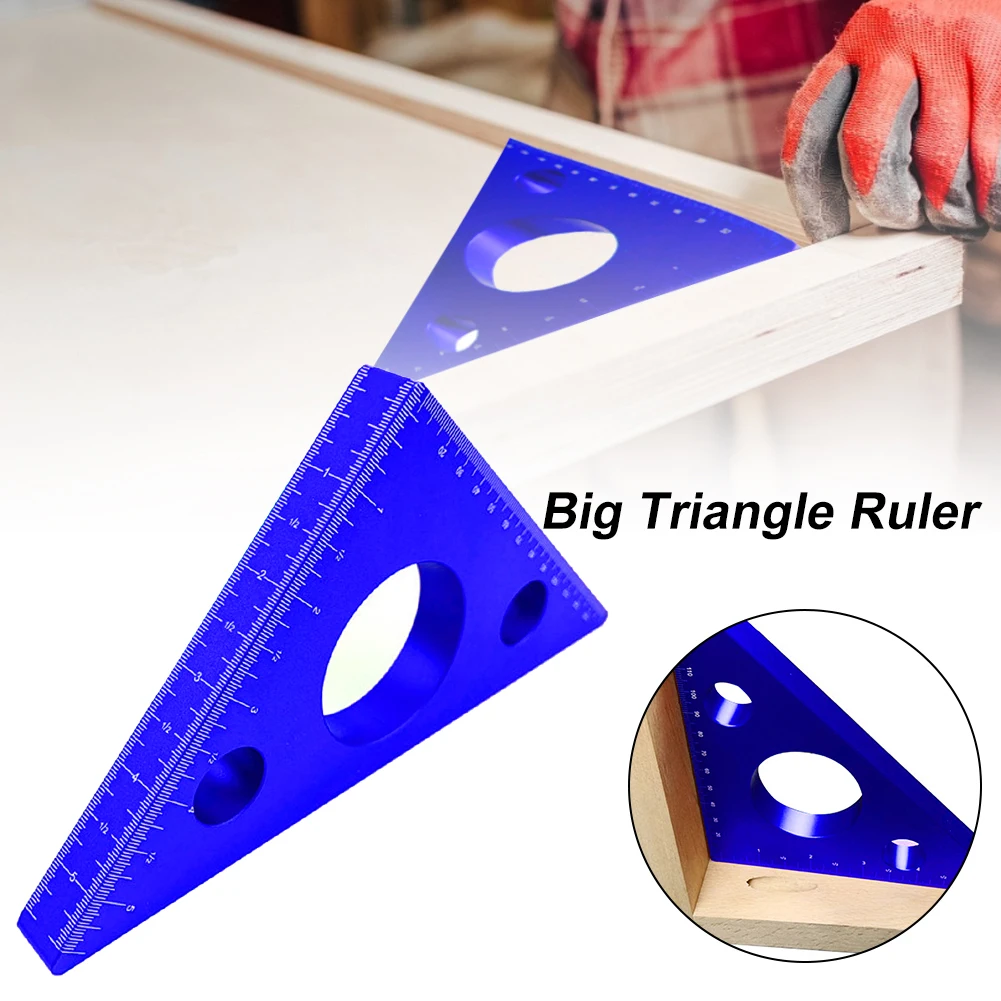 

Large Size Aluminum Alloy Right Angle Ruler DIY Home Woodworking Triangle Ruler Measuring Tool Metric and Imperial Angle Ruler