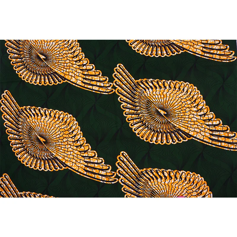 

Guarantee Real Wax 100% Cotton Dark Green Print Fabric High Quality African Fabric