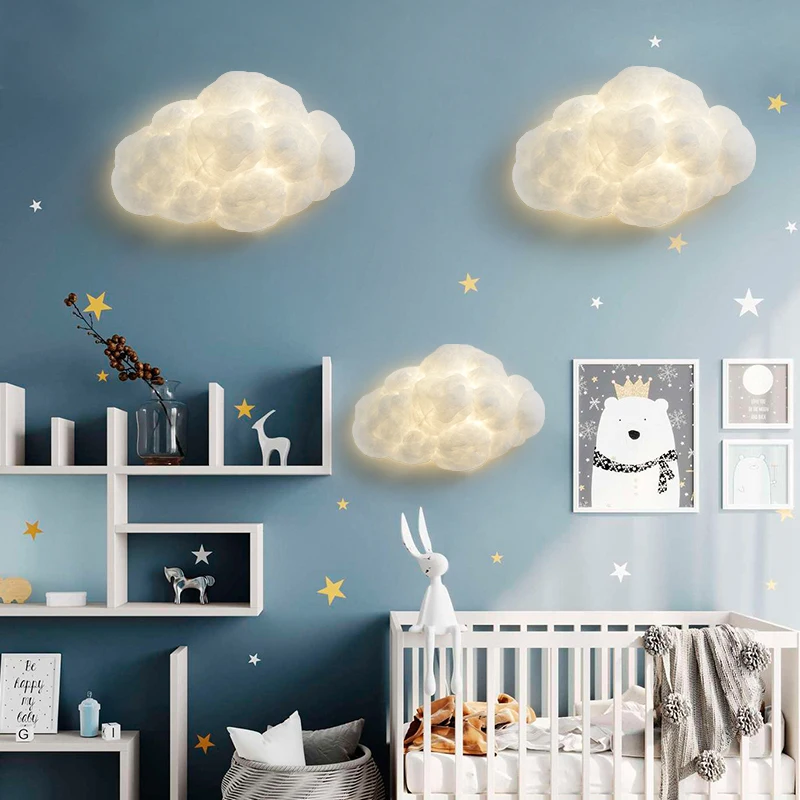 Креативная светодиодная настенная лампа в виде облака современный светильник из