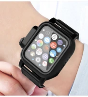 for apple watch series 7 6 5 4 3 2 strap soft silicone band with waterproof for apple watch 454044mm shockproof watch case