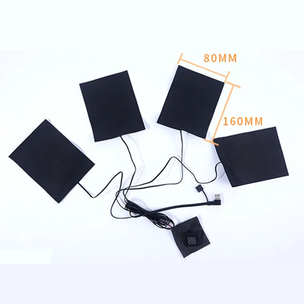 

4 in 1 heating piece Adjustable temperature USB electric heating Carbon Fiber Foldable Heated Pad waterproof clothes