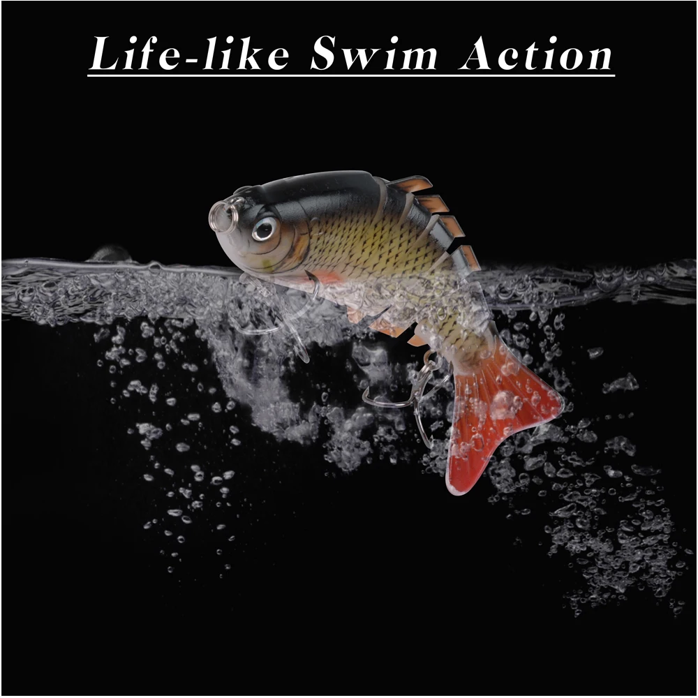 

5Pcs/Box Fishing Lures Kit Artificial Multi Jointed Biat Wobblers Crankbaits Swimbait Hard Bait With Treble Hook Rolling Swivel