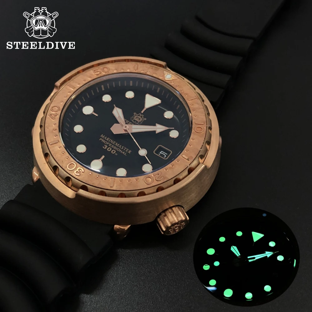 Часы для дайвинга STEELDIVE NH35 немецкие часы CuSn8 из оловянной бронзы 300 м с сапфировой