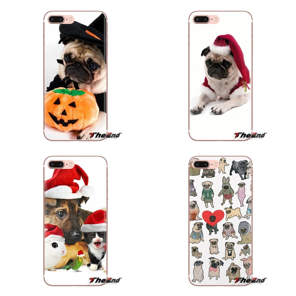 Прозрачный чехол из ТПУ с изображением милых домашних животных Рождественский