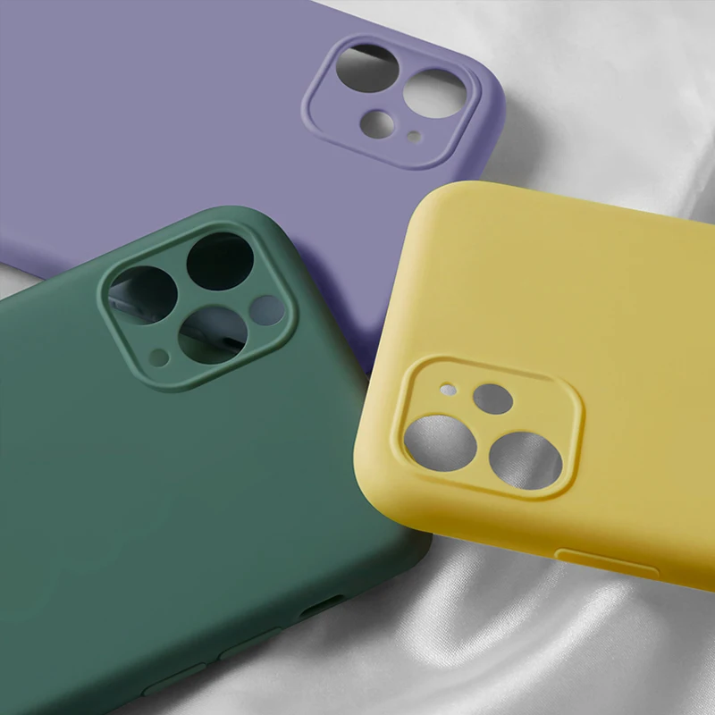 Original Liquid Silicone Cover For iPhone 13 12 Mini 11 Pro Max Camera Protection Phone Case Full Protecte Candy Color Fundas | Мобильные