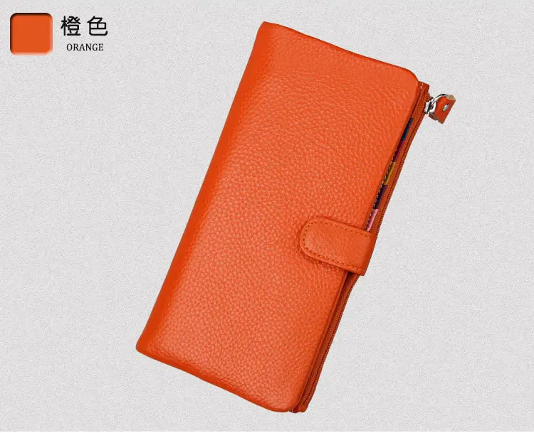 

Genuine Leather Women Wallet Luxury Long Clutch Casual Women Wallets Zipper Pocket Hasp Coin Purse Clutch Female Money Bag