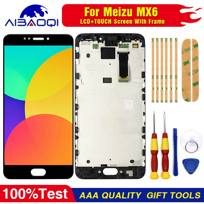 AiBaoQi для 5 ''Meizu MX6 M685U M685C M685Q M685M ЖК-экран + сенсорный дигитайзер Замена с рамкой