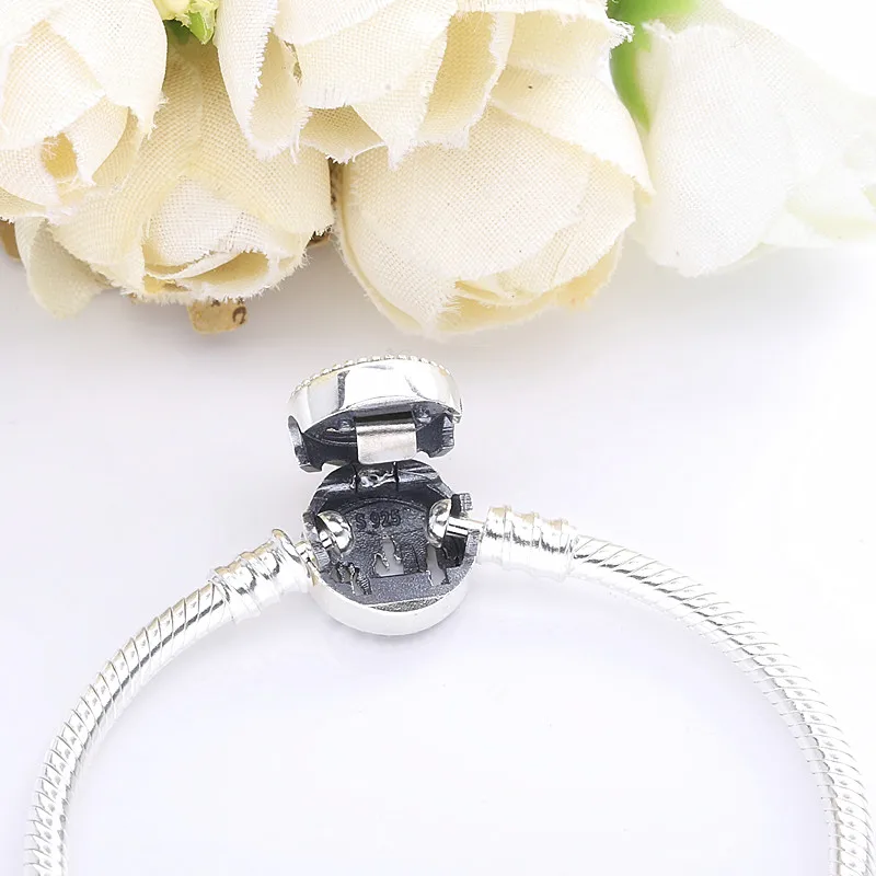 

Slovecabin Real 100% 925 Sterling Silver Castle Clasp Snake Bracelet For Women New Arrival Luxury Femme Fine Jewelry Making