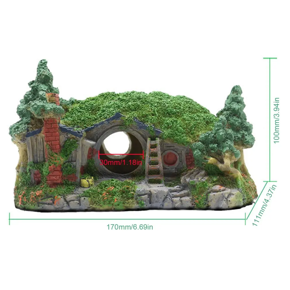 

Aquarium Decoration Fish Shelter House Resin Crafts Fish Tank Decoration Fish Tank Supplies Simulation Escape Hole