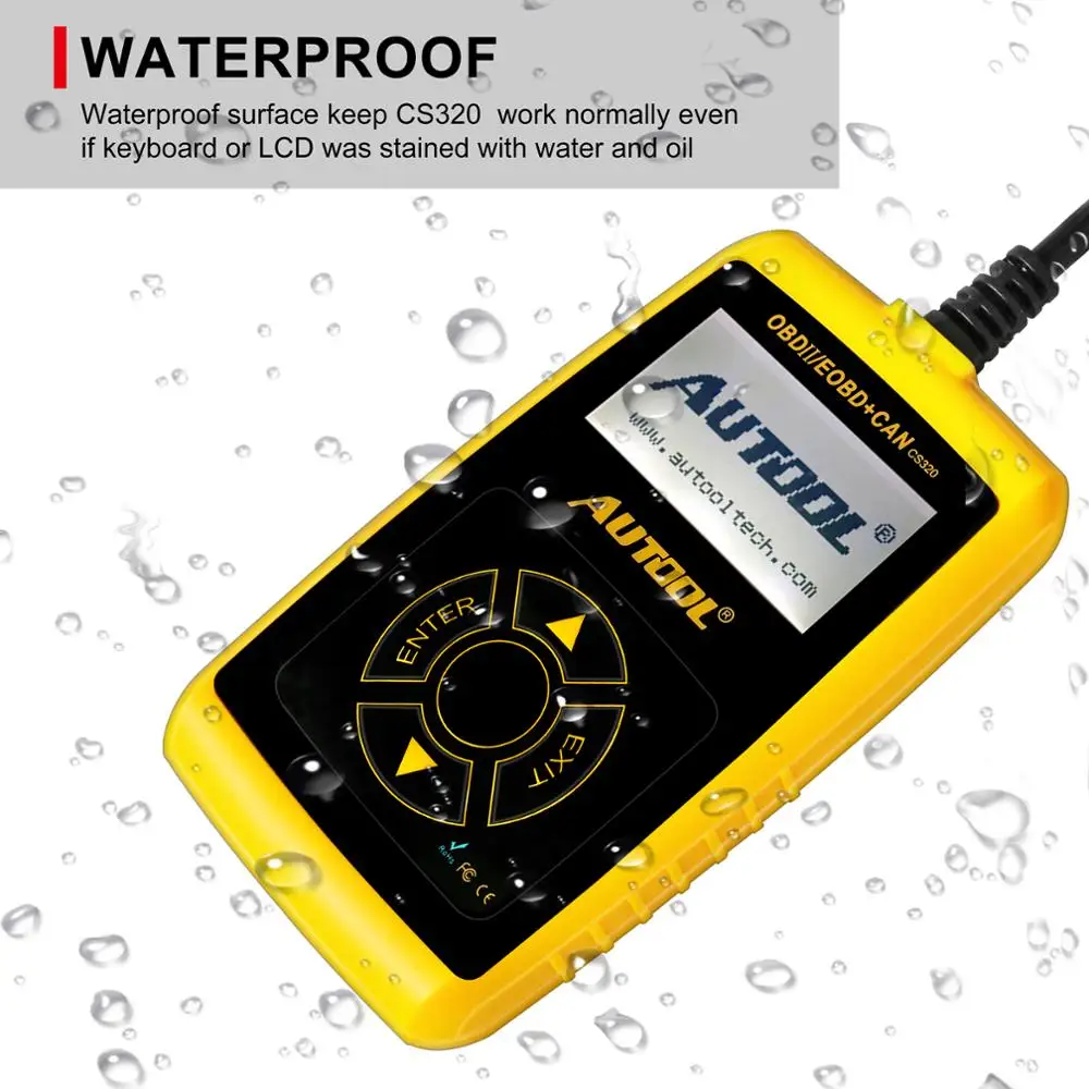 AUTOOL CS320 автомобильный полный OBD2 сканер OBD II считыватель кодов неисправностей